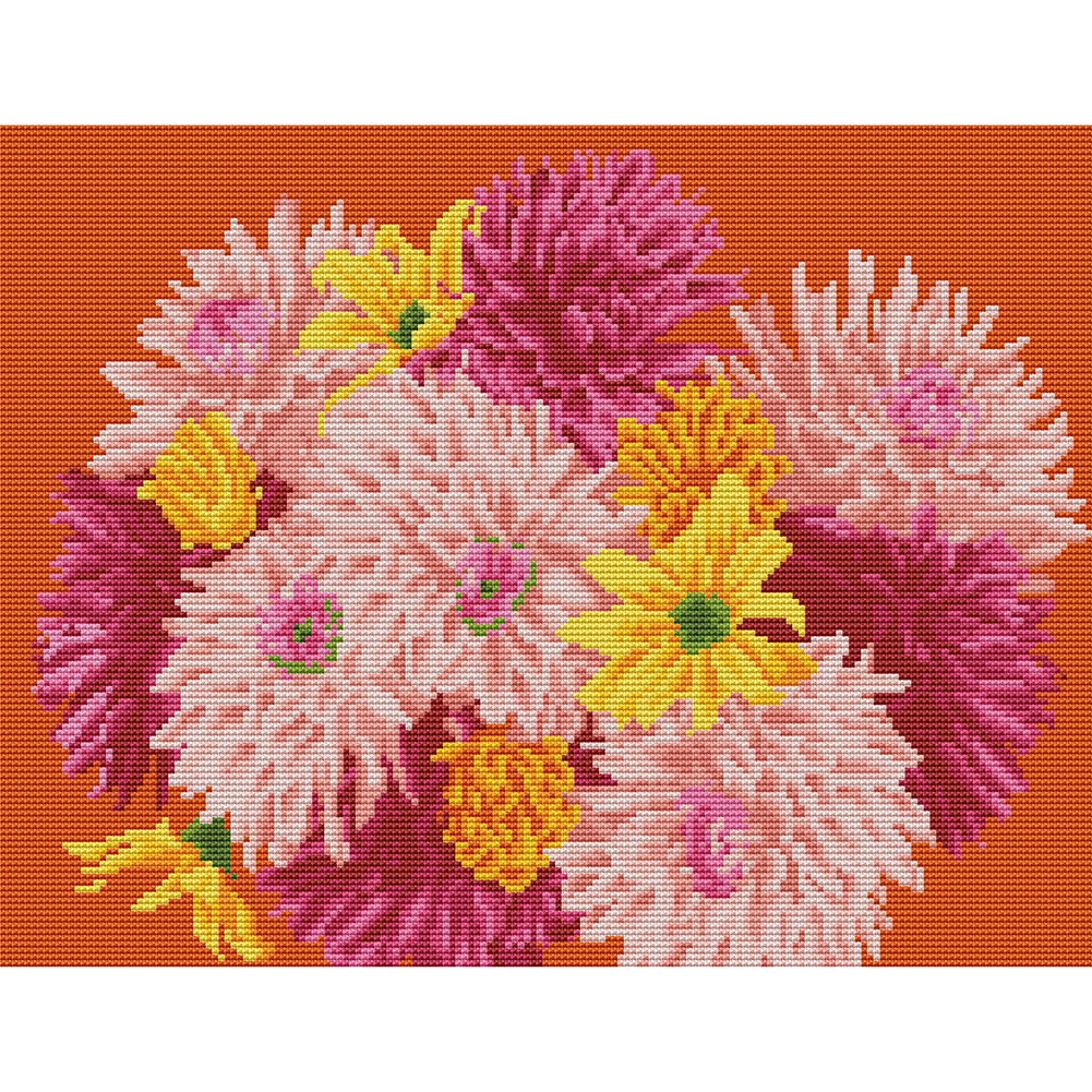 

Flower - 11CT Stamped Cross Stitch - 45*35CM, 501 Original