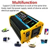 6000W Power Converter LCD Display Dual USB Digital Inverter (Black 12V to 220V)