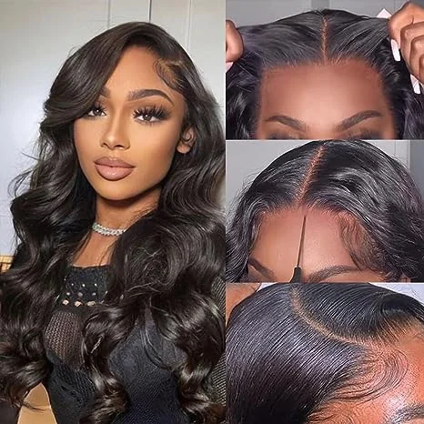 4x4 Lace Front Wigs for Black Women Wear and Go Glueless Wig Bleached Knots Natural Color