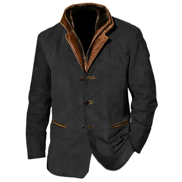 Utbros Men's Vintage Carlsbad Calf Leather Blazer