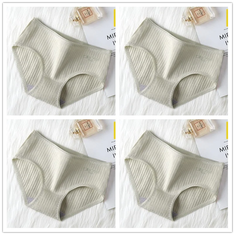 4Pcs Underwear Women Cotton Panties Sexy Brief Lace Underpants Cute Briefs Girls Ladies Lingerie Erotic Knickers Female 2021