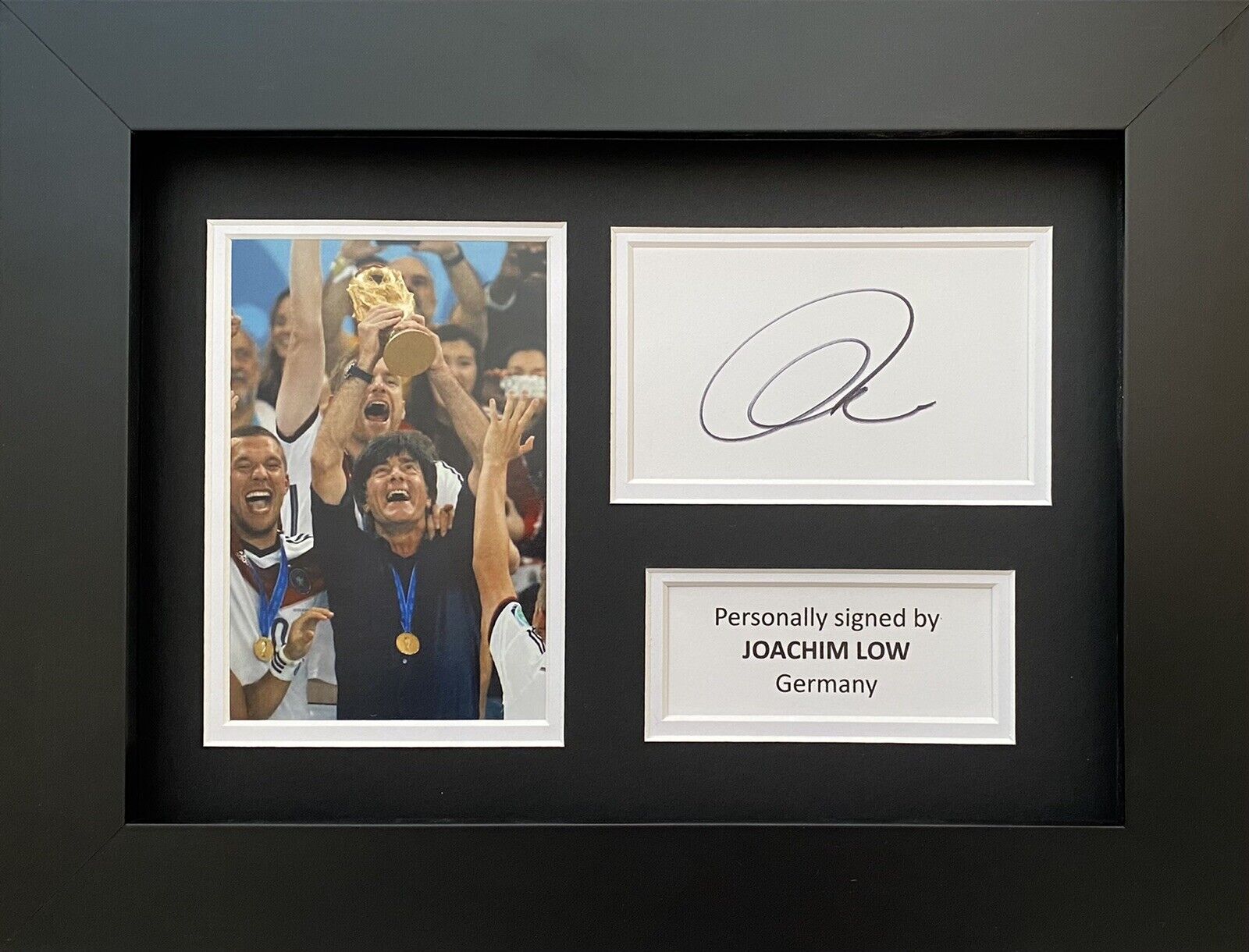 Joachim Low Hand Signed White Card In A4 Germany Frame Display, See Proof