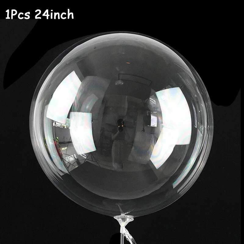 1Pc 20inch Transparent Balloon with Sticker Happy Birthday Balloons Helium Balloon Wedding Birthday Party Decoration Supplies