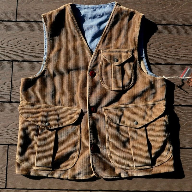 American Retro Corduroy Tooling Vest