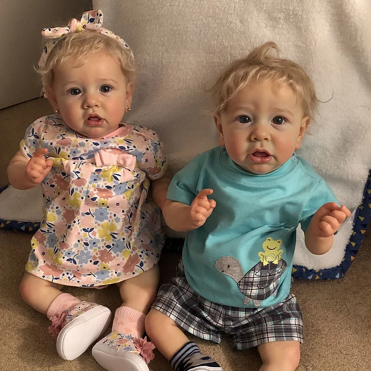[Twins Boy And Girl] 20'' Realistic Marrisa and Rosson Truly Reborn Twins Baby Doll Girl, Birthday Gift By Dollreborns®