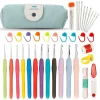 (US Only)37Pcs/Set Crochet Hooks Set Knitting Accessories Tools Weave Sewing Tool (Green)