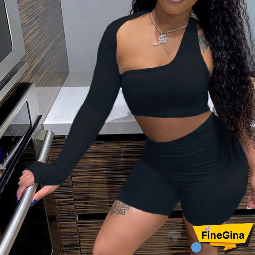 New Fashion Women Long Sleeve Crop Tops Sets Two Piece Set Slim Shirts Short Skirts Party Suit Two Piece Outfits