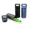 Blue Aluminum Alloy Waterproof Canister Medicine Seal Capsule Bottle EDC Outdoor Camping Tool 