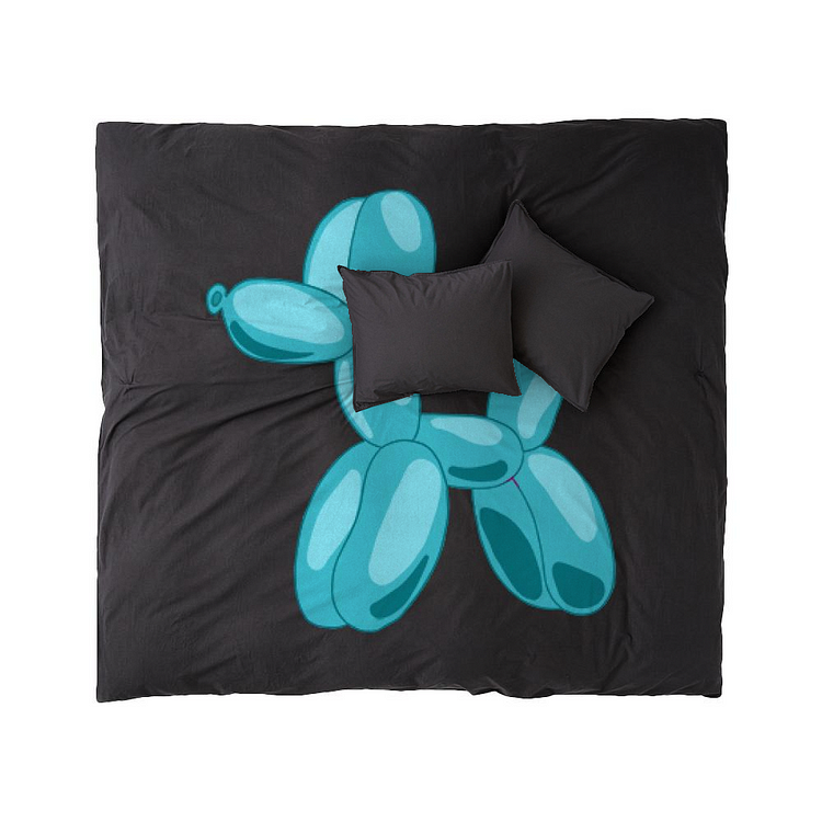 Blue Balloon In Poodle Shape, Poodle Duvet Cover Set