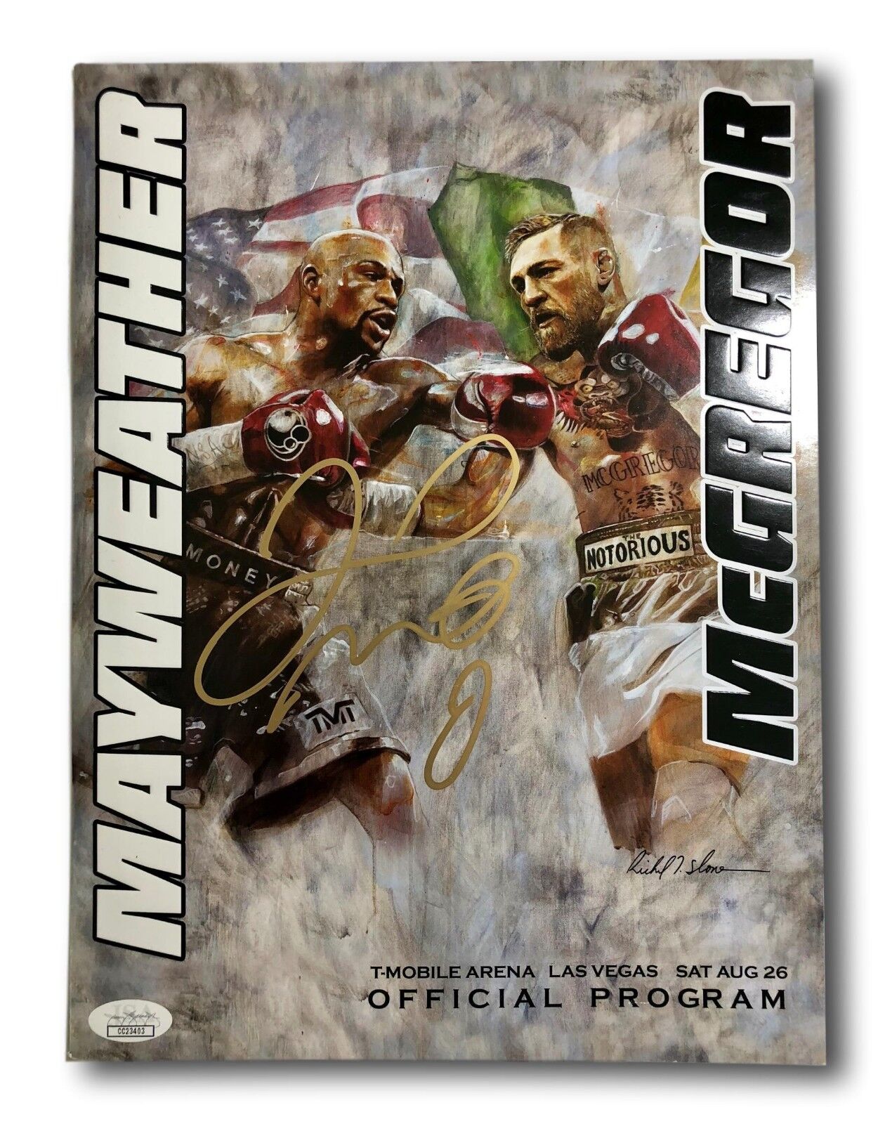 Floyd Mayweather Jr Signed vs. McGregor Official Fight Program Autograph JSA COA