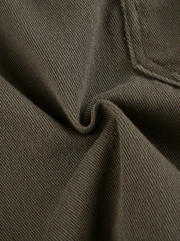 Brownm leg cargo jeans with buttons