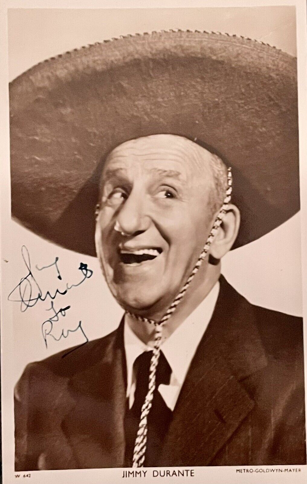 JIMMY DURANTE Autograph Signature 5.5x3.5