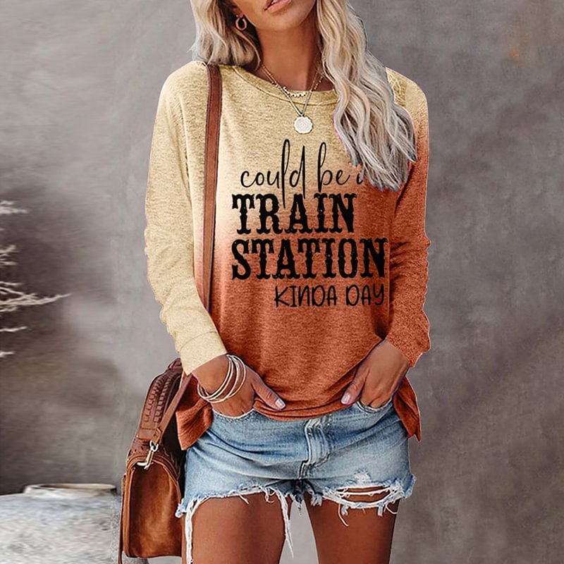 Could Be A Train Station Kinda Day Tie Dye Print T-Shirt