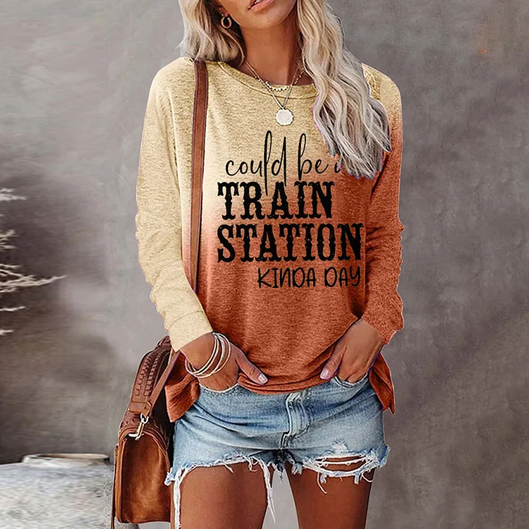 Comstylish Could Be A Train Station Kinda Day Tie Dye Print T-Shirt