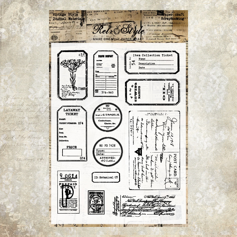 Journalsay Vintage English Text Transparent Material Decor Silicone Stamp 