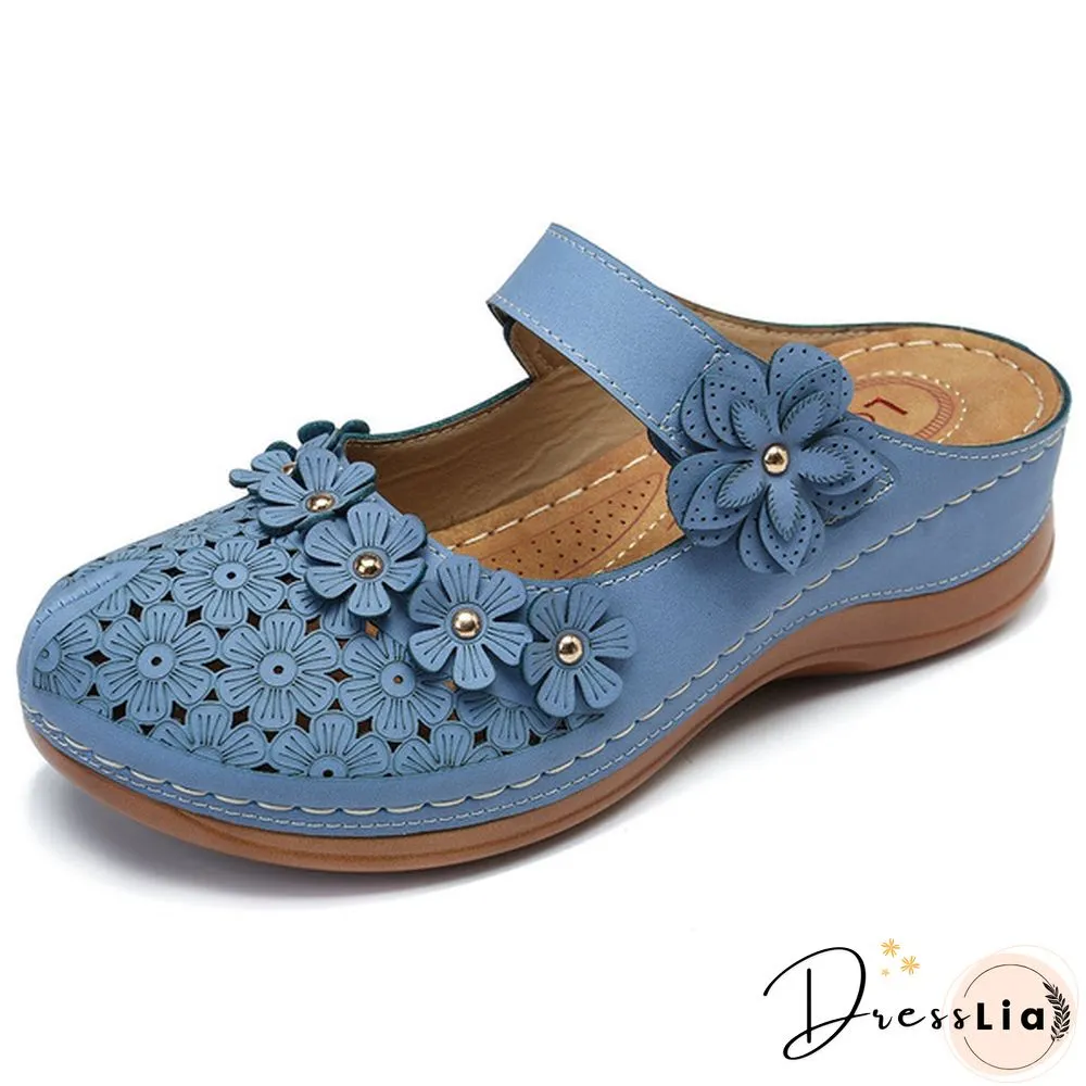 New Arrival Women Vintage Style Sandals Flats Shoes Summer Casual Shoes Retro Shoes Breathable Shoes