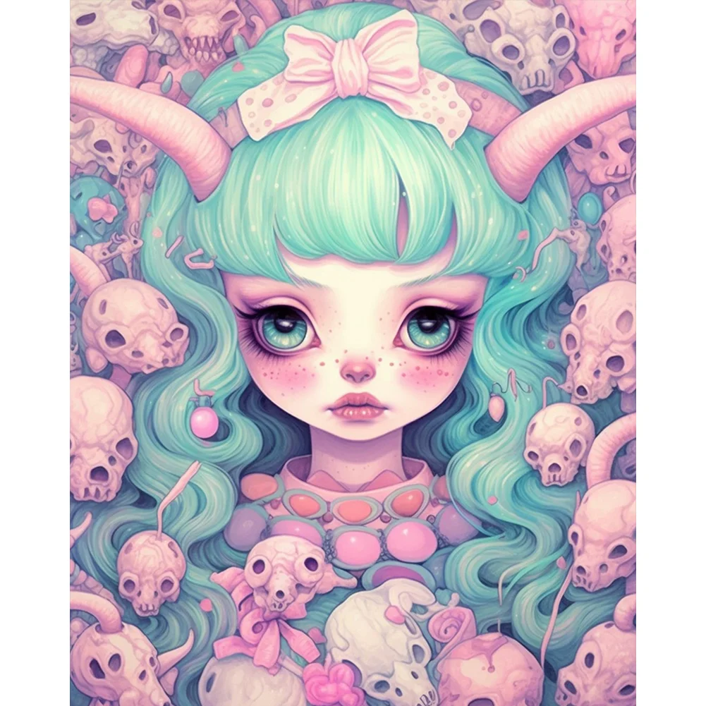 11CT Full Stamped Cross Stitch - Big Eye Doll(Canvas|45*55CM)