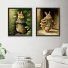 (US Local)2pcs/set Rabbit-11CT Stamped Cross Stitch Kit(40x50cm)