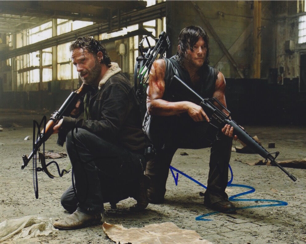 The Walking Dead (Norman Reedus 和安德鲁 * 林肯) 签名 8x10 照片