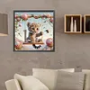 5D DIY Full Round Drill Diamond Painting Leopard Kit Home Decor Art Craft40x40cm