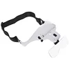 Adjustable Lens Wearing Type Glasses Magnifier Loupe Kit with LED Lights