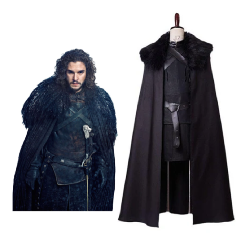 GoT Game of Thrones Jon Snow Night's Watch Outfit Cosplay Costume Halloween Carnival Suit