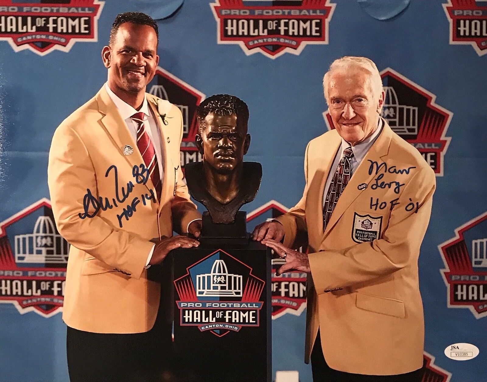 Andre Reed HOF 14 & Marv Levy HOF 01 Buffalo Bills Dual Autographed 11x14 w/ JSA