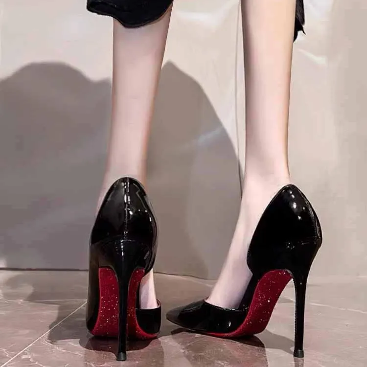 Breakj Breakj Heels On The Bed Of High-Heeled Shoes With Ultra-High Female Fine Heel 2025 New Autumn Black 10 Cm Sexy Pointed Single Shoes