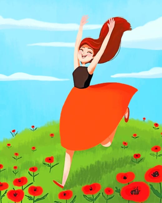 

Girl Running In Field – Illustration Paint By Numbers - 40*50CM, 501 Original