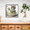 Petit chaton avec bouquet-partiel spécial diamant peinture-30*30cm