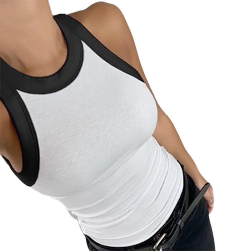 Plus Size Summer Casual Tanks Vest Sleeveless Sexy Slim Cotton O-neck Solid Color Sweet Tank Top for Women Street Wear