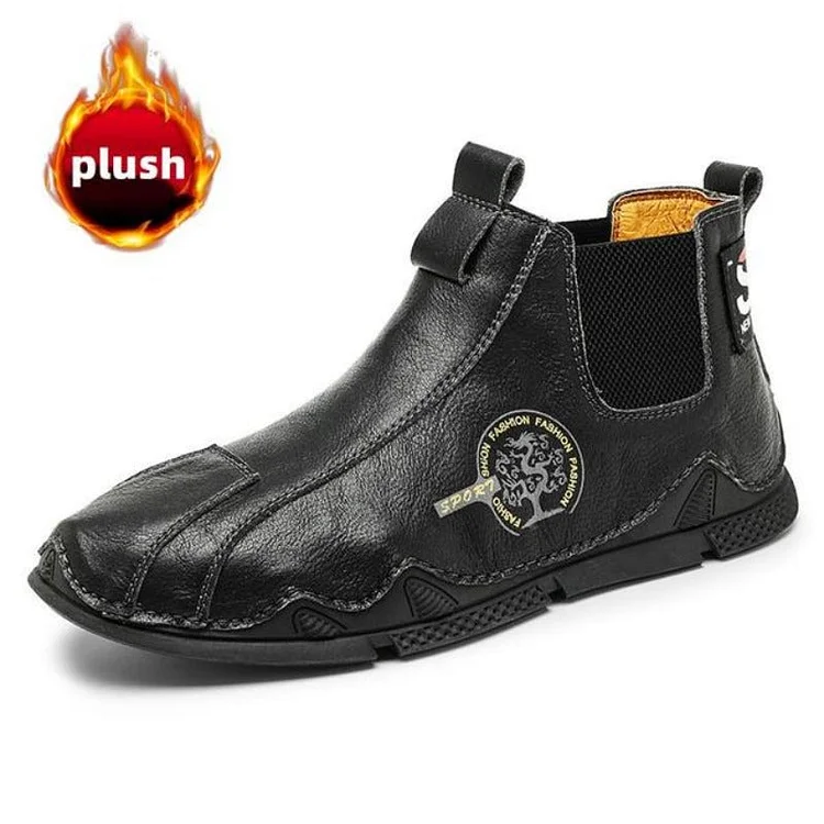 Men Plush Ankle Boots Premium Leather Casual Orthopedic Shoes Radinnoo.com
