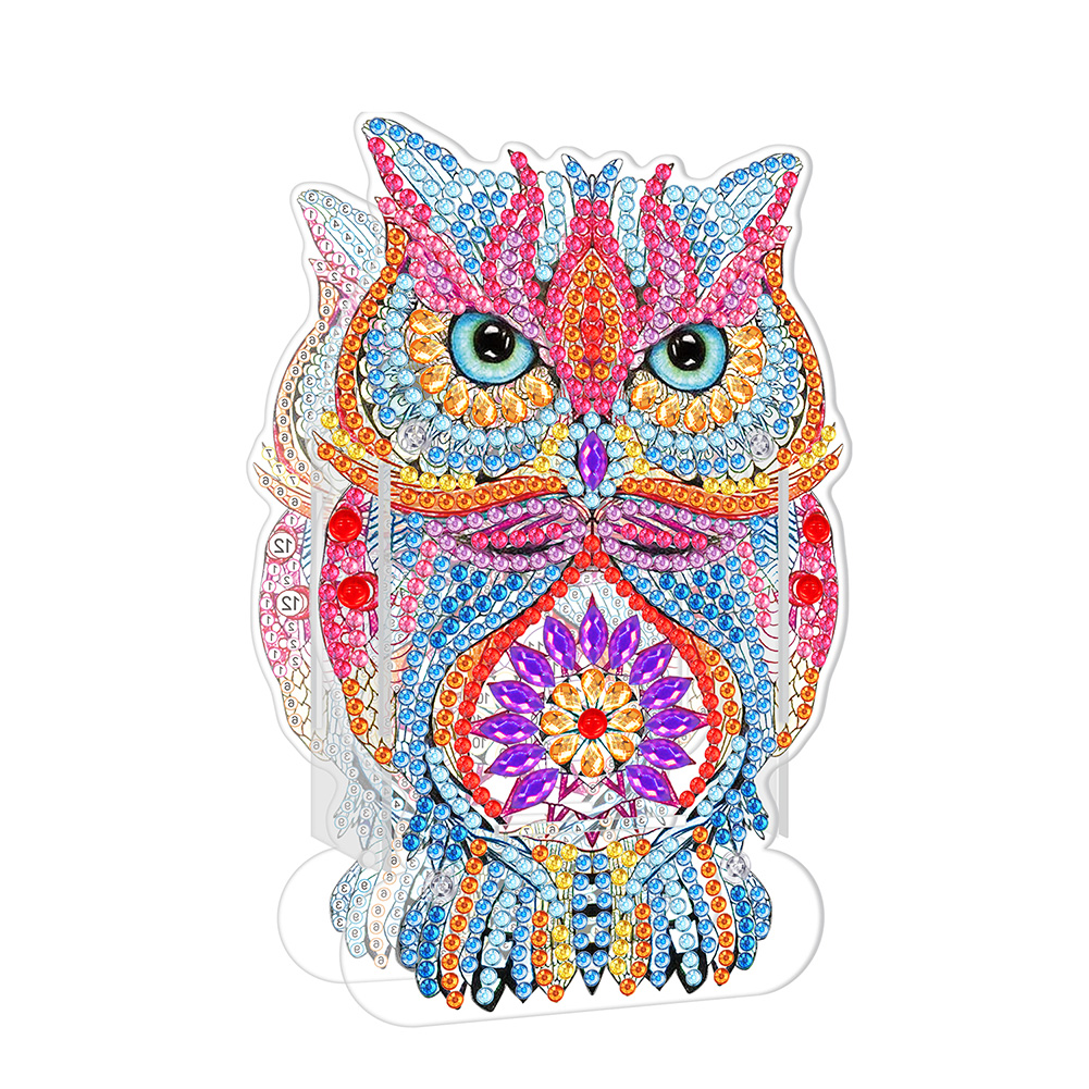 Diamond Painting Pen Holder DIY Animal Drill Art Pen Case Ornaments (Owl)