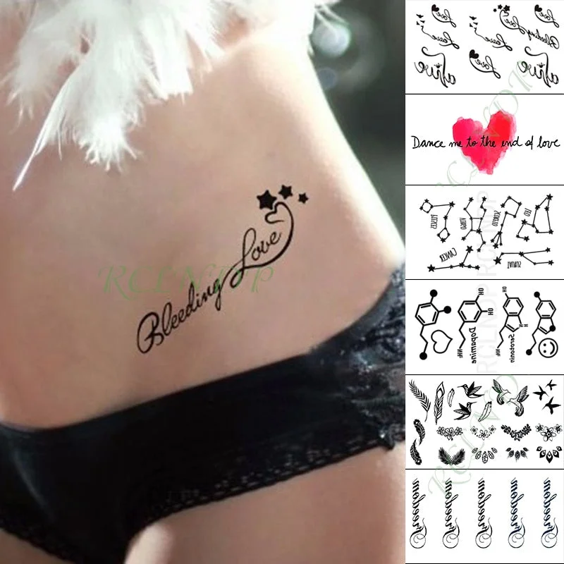 Waterproof Temporary Tattoo Sticker Love Heart Heartbeat Fake Tatto sexy clavicle Hand Arm Flash Tatoo for Kid Girl Men Women
