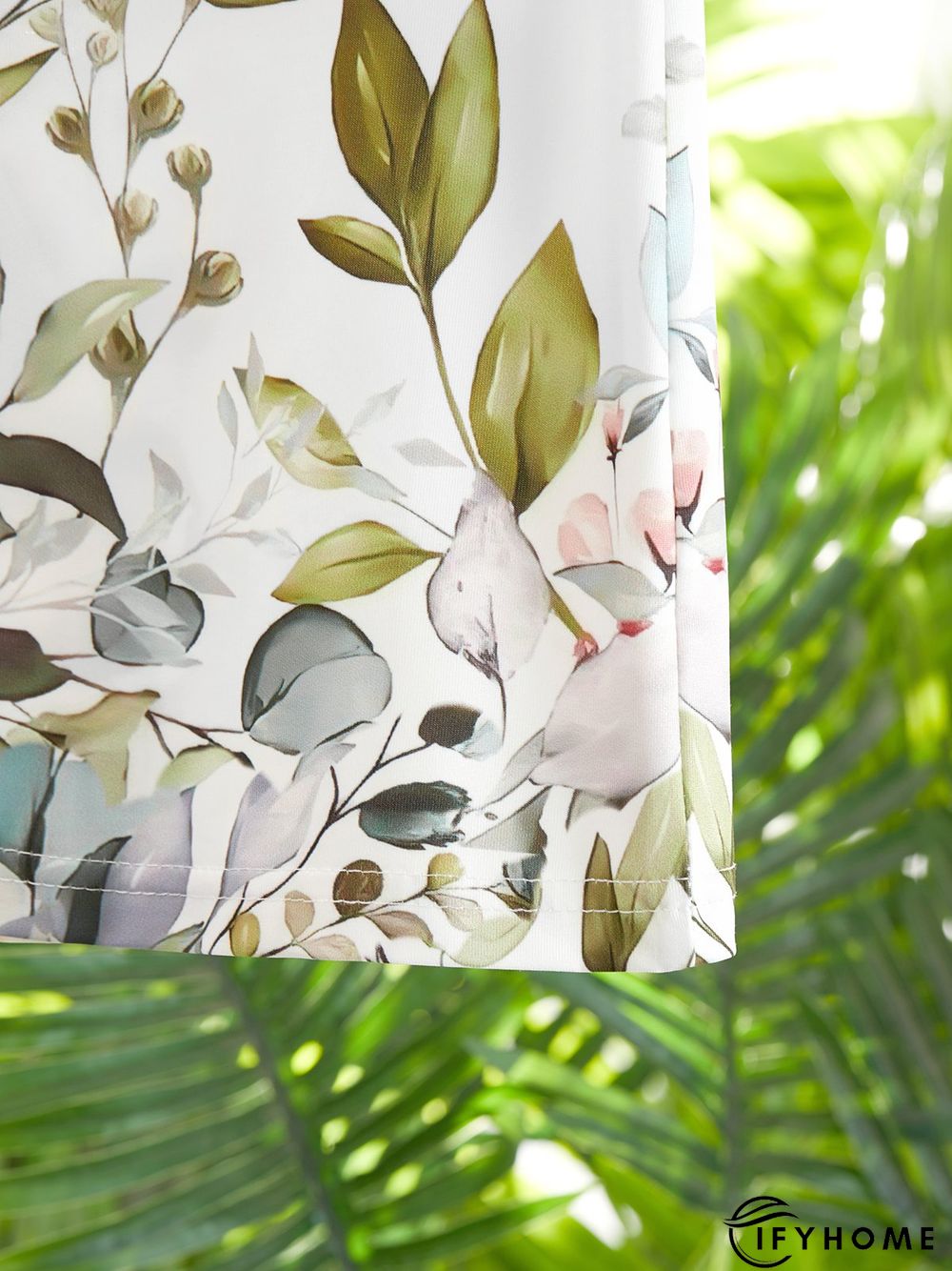 Leaves V neck Casual Short Sleeve T-Shirt | IFYHOME