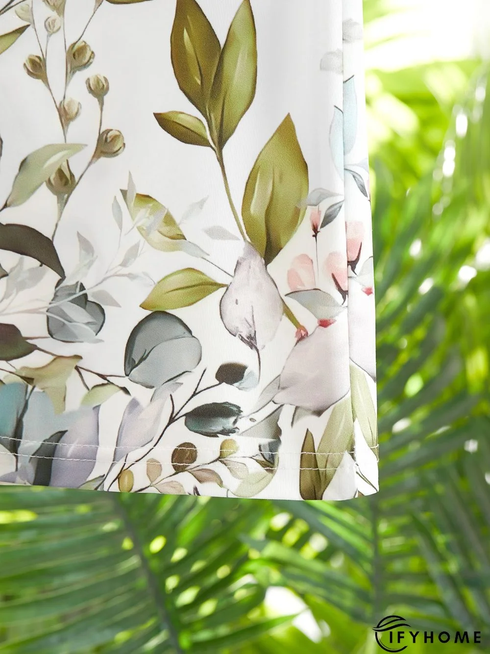 Leaves V neck Casual Short Sleeve T-Shirt | IFYHOME