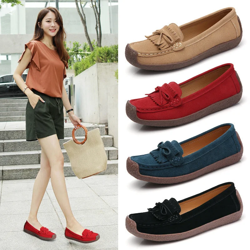bigfuclothes Wild Beef Tendon Flat Bottom Shoes