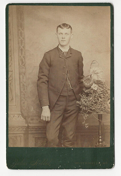 Julius Hebber (Westminster Maryland) Antique Vintage Cabinet Photo Poster painting Young Man