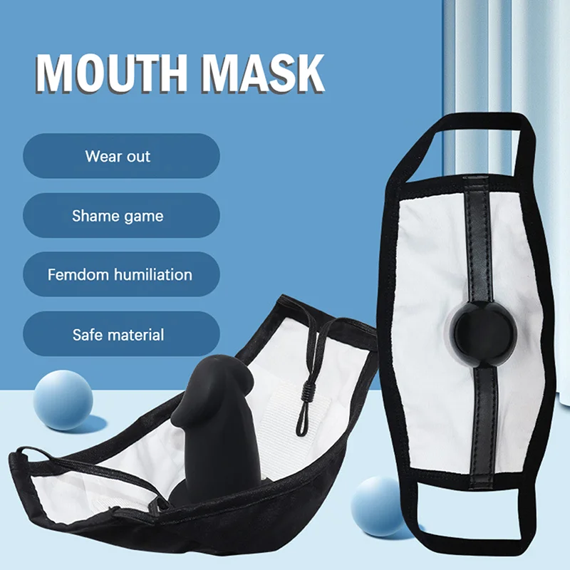 Bdsm Mask Mouth Ball Gag Flirting Sex Toy For Adults