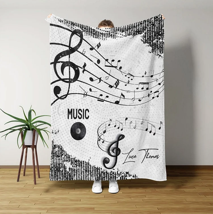 Personalized Music Blanket|56[personalized name blankets][custom name blankets]