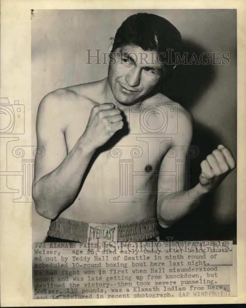 Press Photo Poster painting Boxer Ralph Weiser - nos31879