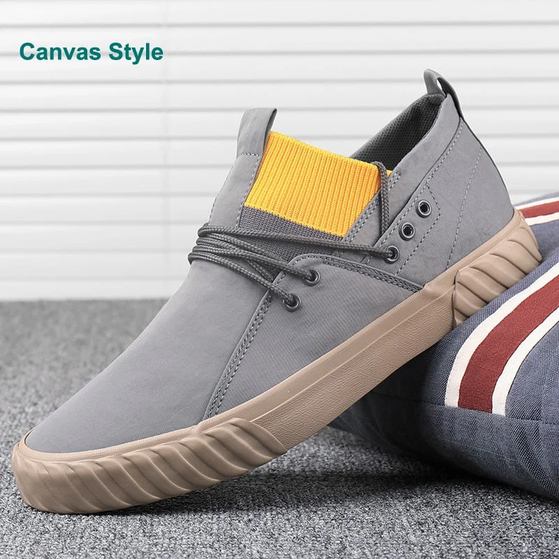 YITU British Style Men's Simple Casual Shoes Spring Autumn Men's Leisure Vulcanize Shoes Luxury Breathable Loafers Sneaker