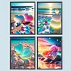 4pcs Diamond Painting -DIY Round Drill Fantasy Beach