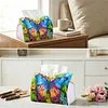 Blue Butterfly DIY PULeather Diamond Painting Tissue Box for Adults Beginners Decorative Diamond Art Paper Storage Holder for Living Room Bedroom Bathroom Table Decor