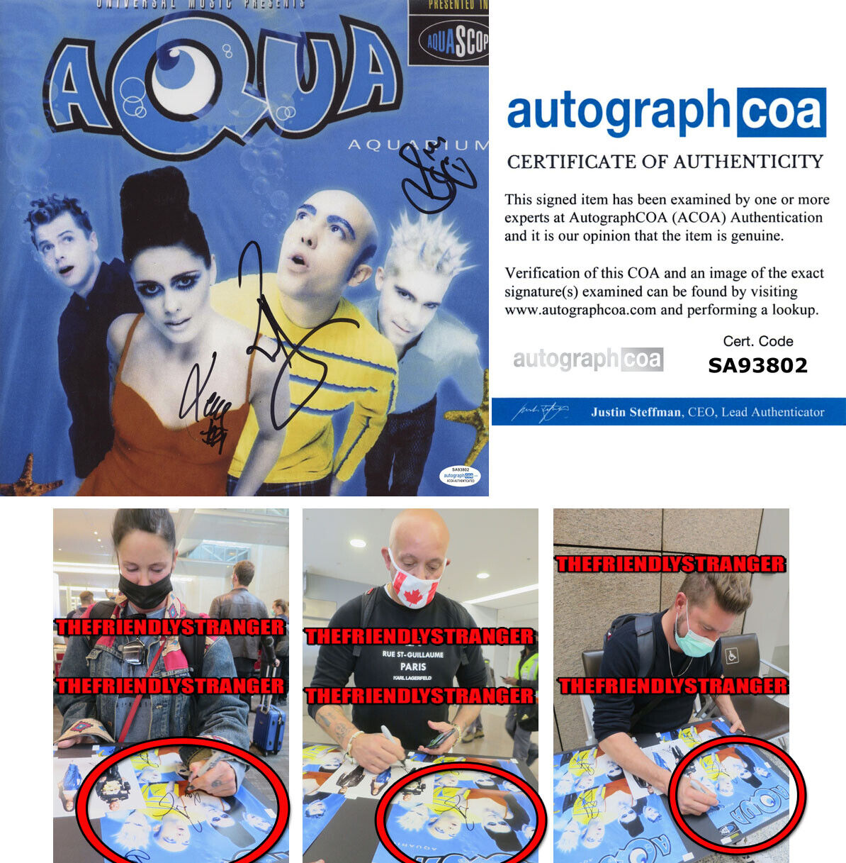 AQUA Band signed by 3 AQUARIUM