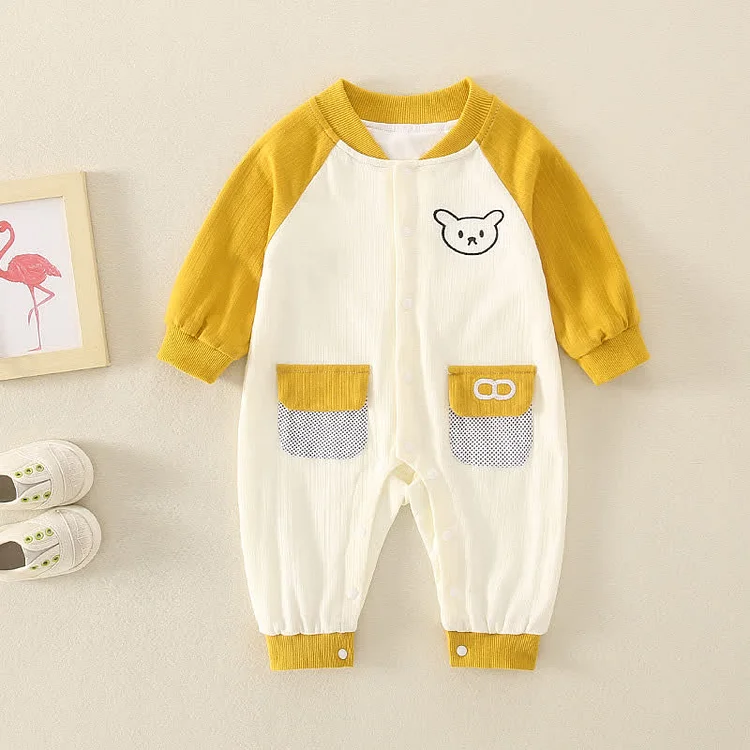 Baby Bear Color Block Casual Romper