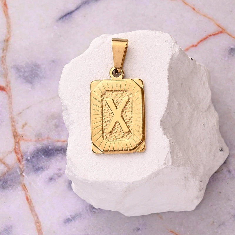 1 Pc/Package 27x17mm 10x5mm 304 Stainless Steel 18K Gold Plated Letter Simple Polished Pendant Jewelry Accessories