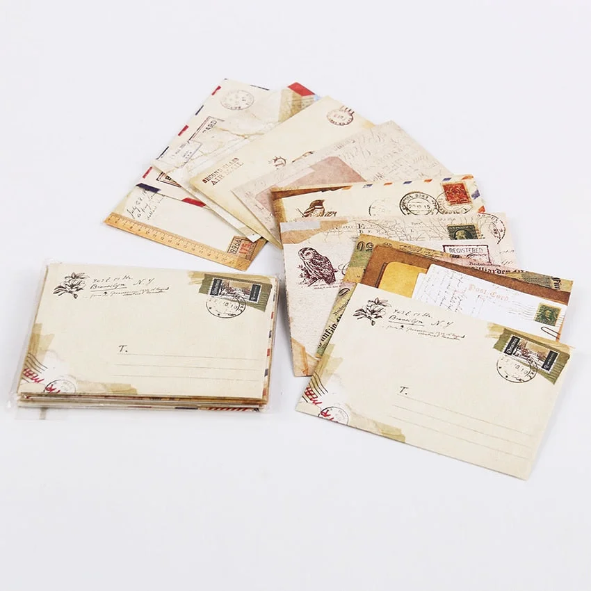 New Vintage Paper Envelopes Style Ancient Gift Letter Pad Pack Office School Supply Mini Envelop Paper Card Envelopes 12PCS/set