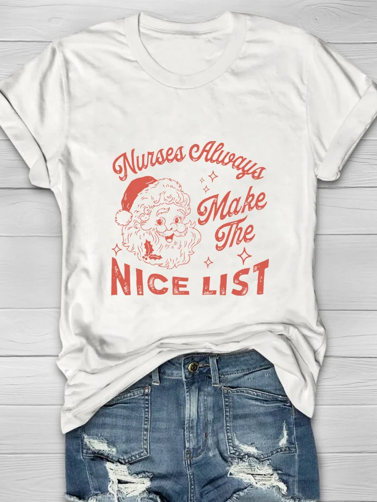 Funny Nurse Christmas Vintage Santa Christmas Nurse T-shirt