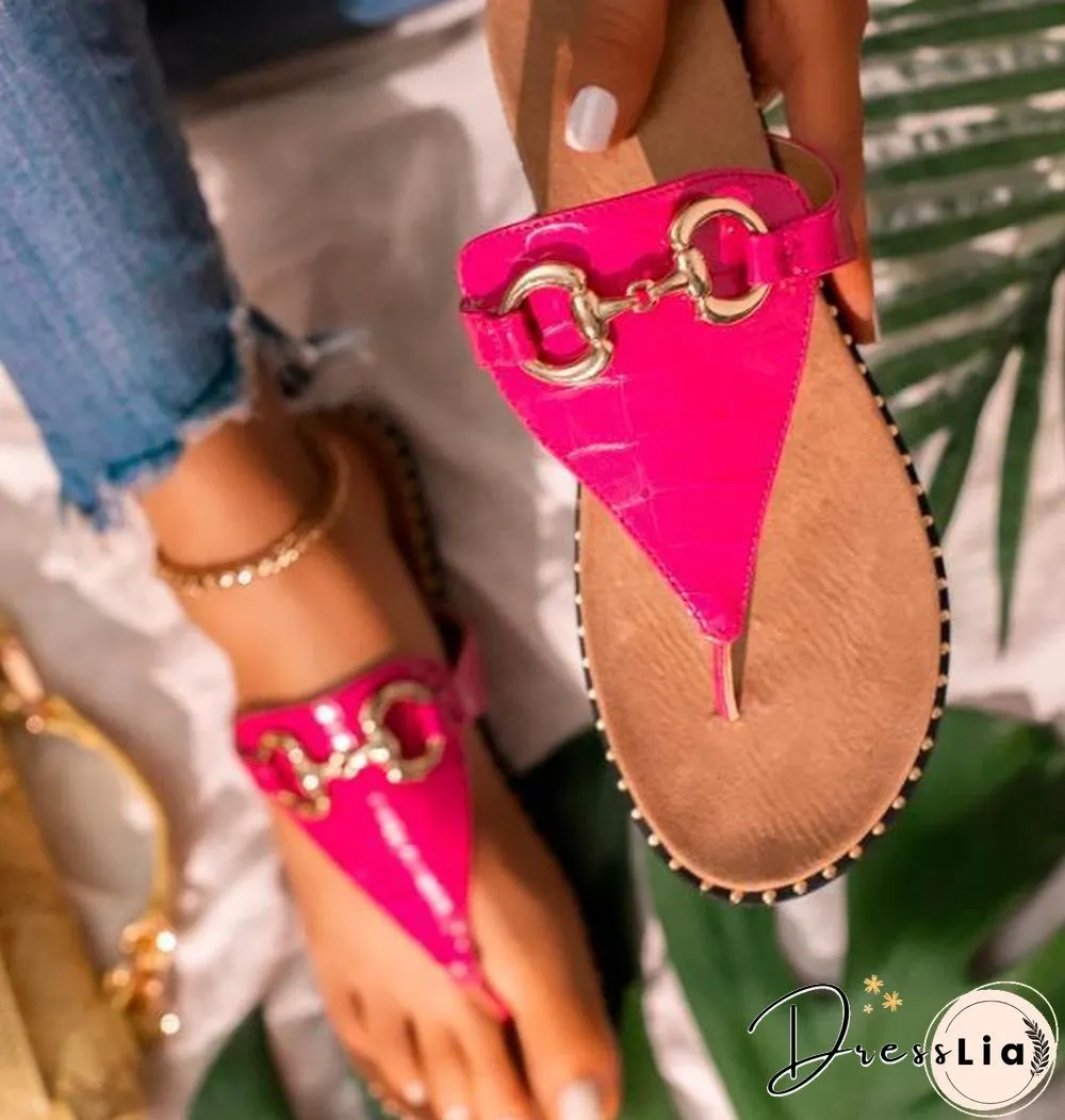 Chic Open Toed Alloy Chain Embellished Sandal Shoes